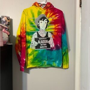 Colorful Tie-Dye Hoodie with Graphic Print